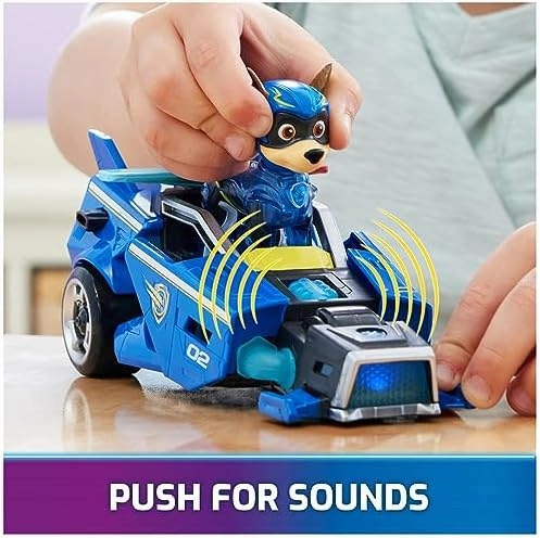 Paw Patrol: The Mighty Movie, Toy Car with Chase Mighty Pups Action Figure, Lights and Sounds, Kids Toys for Boys & Girls 3 