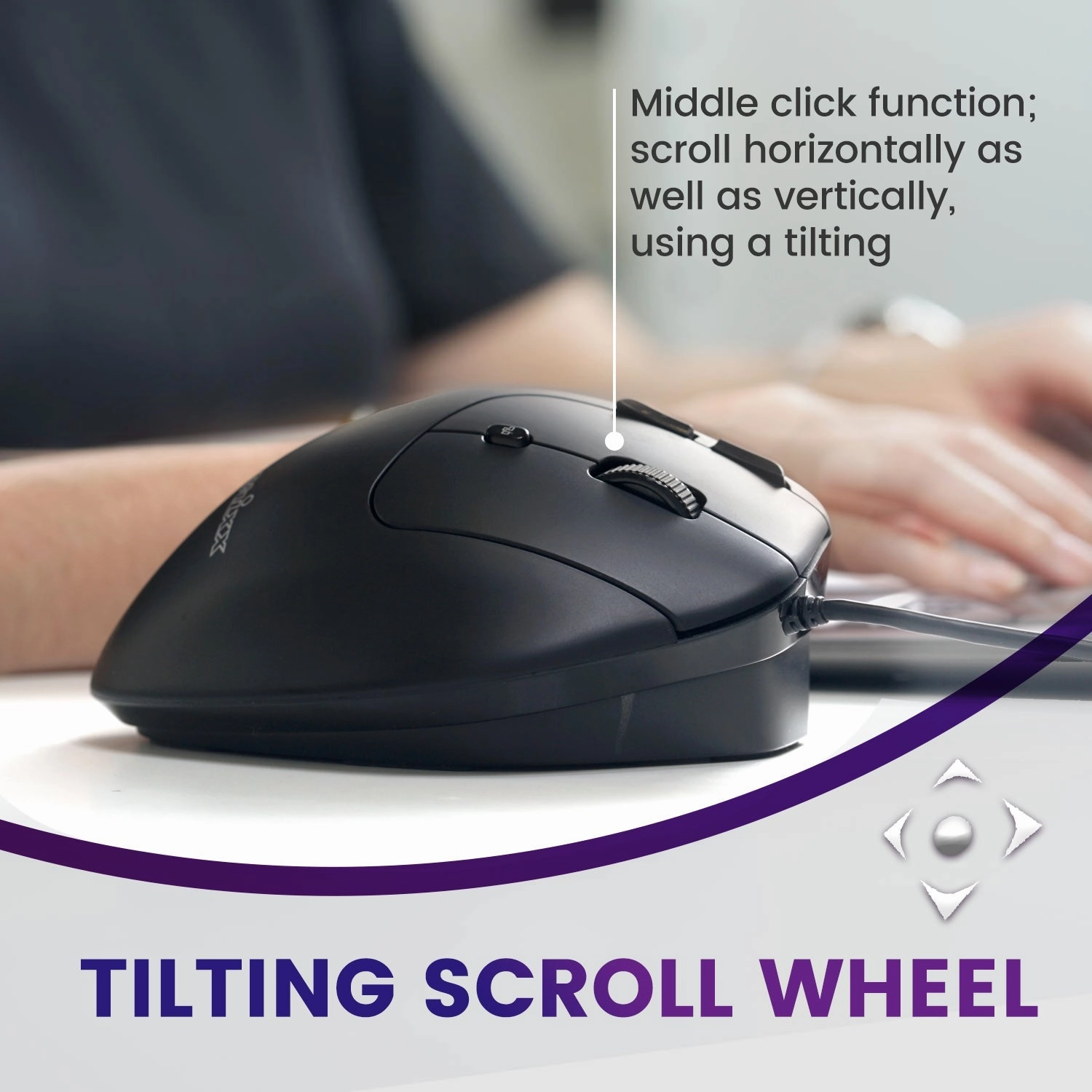 PERIMICE-520 Wired Ergonomic Vertical Trackball Mouse