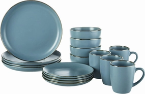 Pfaltzgraff Hadlee Blue 16-Piece Dinnerware Set