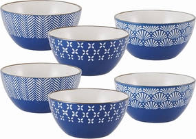 Pfaltzgraff Soup Ceral Bowls, Set Of 6, 25-Ounce, Navy