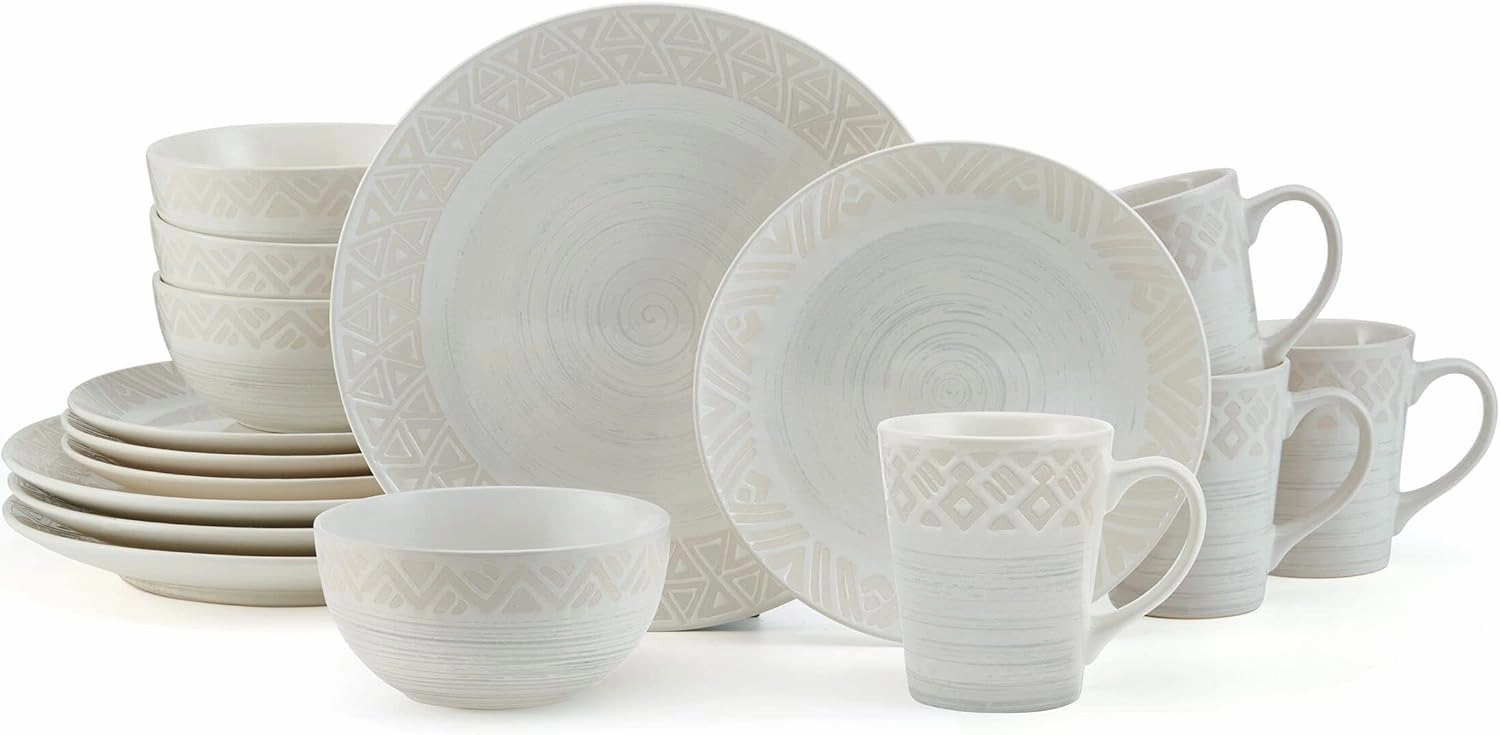 Pfaltzgraff Vera 16 Piece Dinnerware Set, Service for 4, Cream