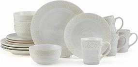 Pfaltzgraff Vera 16 Piece Dinnerware Set, Service for 4, Cream