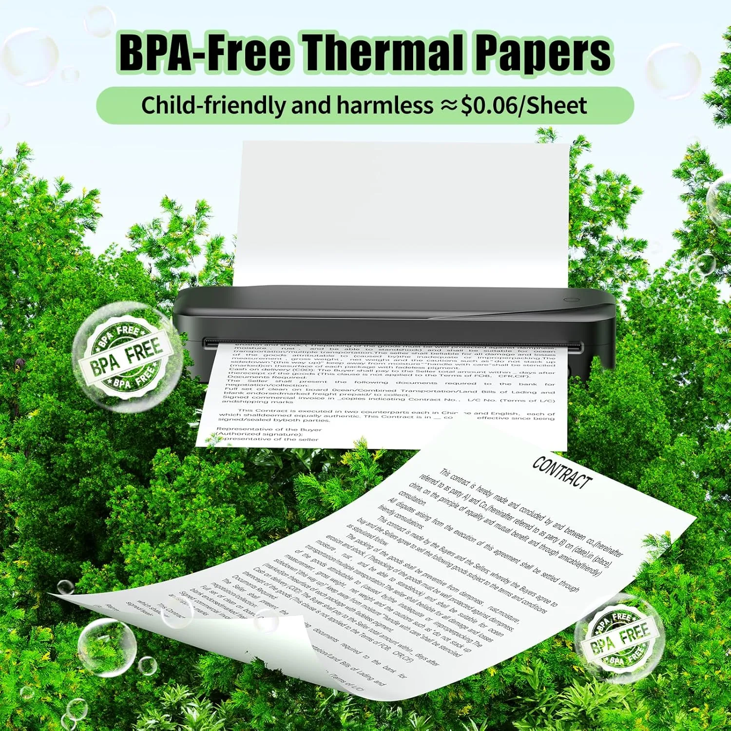 Phomemo A4 Thermal Paper, M08F Thermal Printer Paper Compatible with M08F-Letter M832 M833 M835 M836 & Brother Letter Portable Printer, Size 8.27"x11.69",200 Sheets