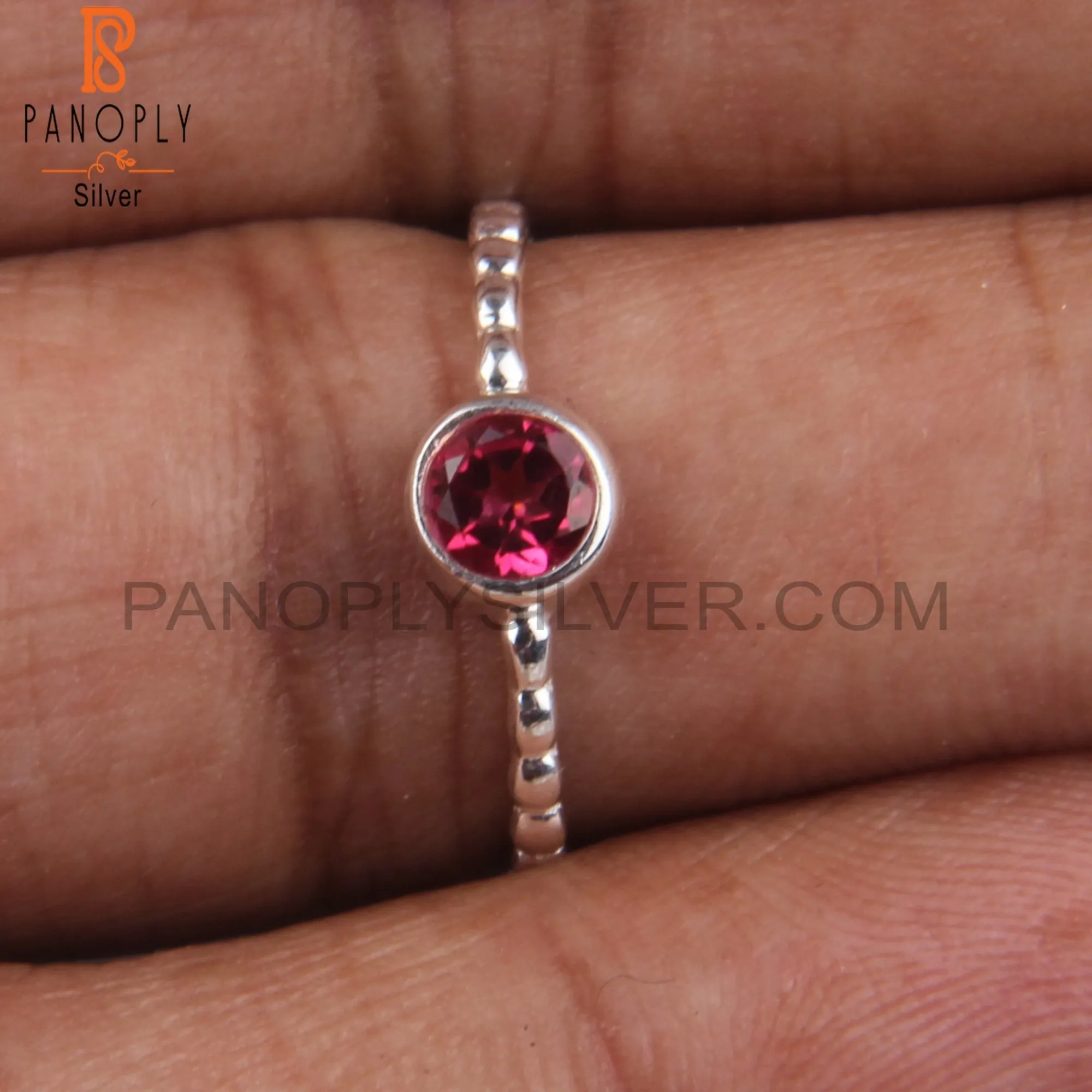 Pink Topaz 925 Sterling Silver Simple Ring