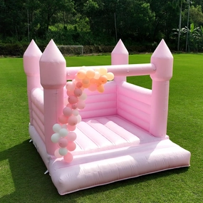 Pink Bounce House Castle with Blower |All PVC| 13.5x11.5 FT Large Bouncy Castle Inflatable Jumper for Kids Age 5-12, Suitable for Birthday Gift, Party Atmosphere, Wedding Decorations