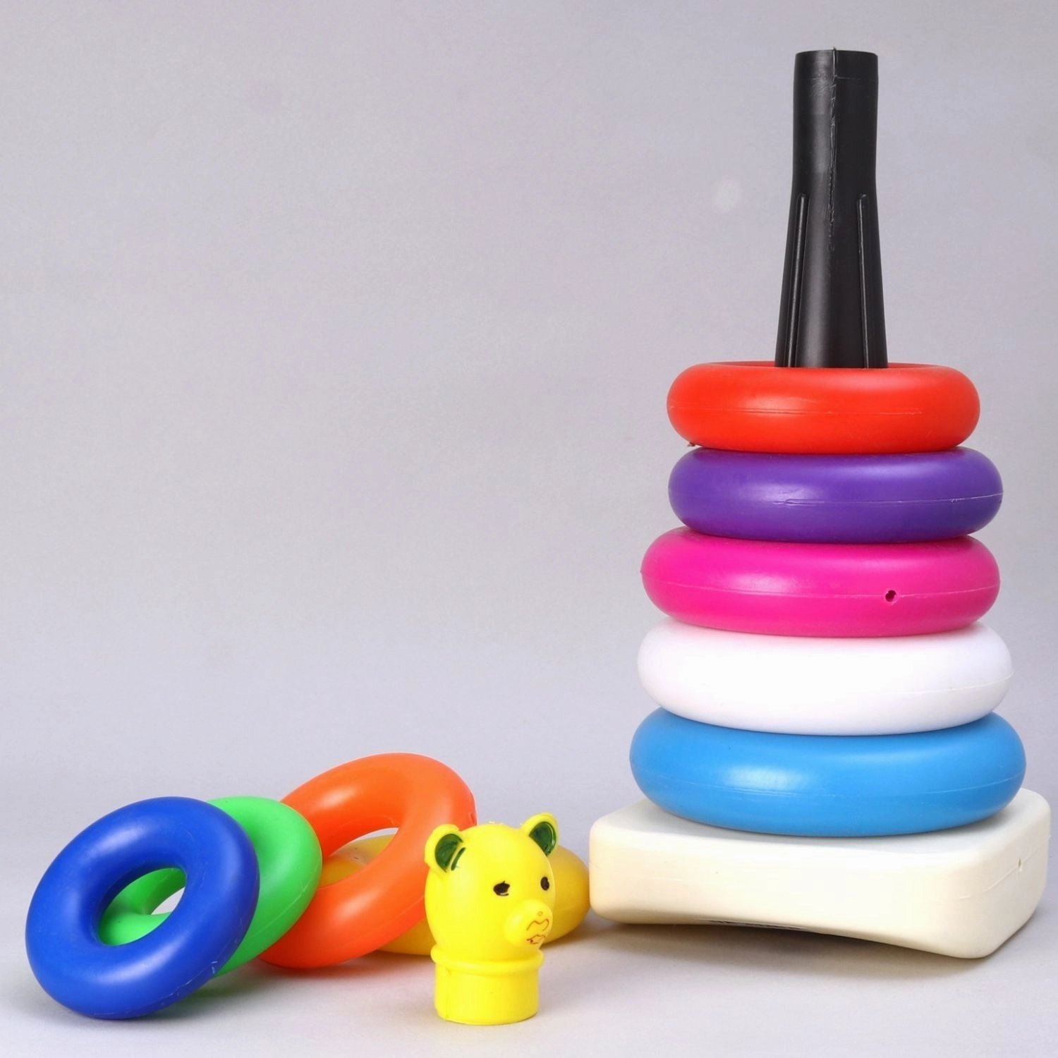 Plastic Baby Kids Teddy Stacking Ring Jumbo Stack Up Educational Toy 9pc