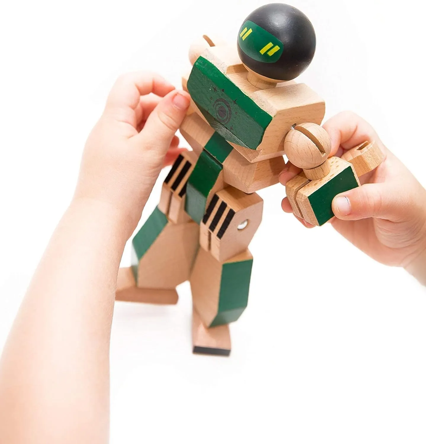 Playhard Hero Action Figures – Larch Wood Baby Toys for Imaginative Play –Sturdy & Durably Packaged Hero Toys for Kids