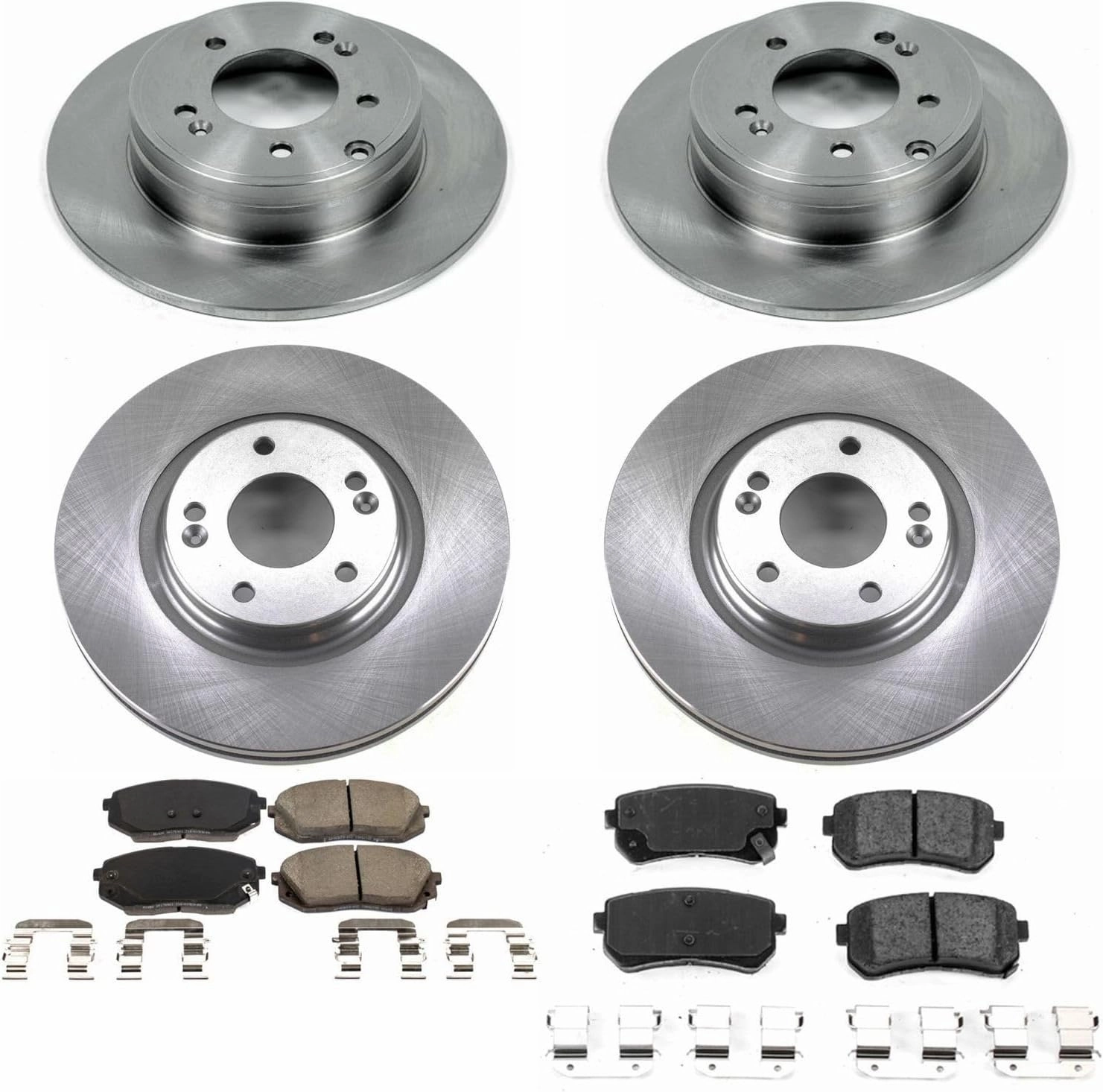 Power Stop Brake Kit For 2016-2018 Hyundai Sonata | 2016-2020 Kia Optima [Model Specific] Front and Rear Autospecialty Replacement OE Brake Rotors & Ceramic Brake Pads KOE7522