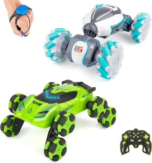 PREPOP Gesture Sensing RC Stunt Car Toys Bundle with 8WD Remote Control Stunt Cars Toys