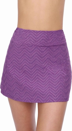 Profile by Gottex Women's Metallic Elegant Pull-On Bathing Bottom Swim Skirt Swimsuit Bathing Suit Lightweight Bottom