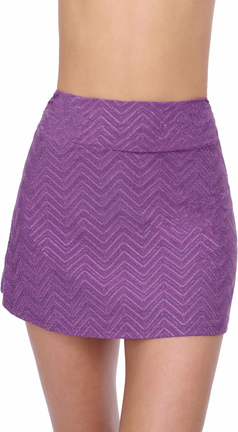 Profile by Gottex Women's Metallic Elegant Pull-On Bathing Bottom Swim Skirt Swimsuit Bathing Suit Lightweight Bottom