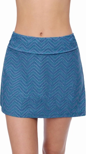 Profile by Gottex Women's Metallic Elegant Pull-On Bathing Bottom Swim Skirt Swimsuit Bathing Suit Lightweight Bottom