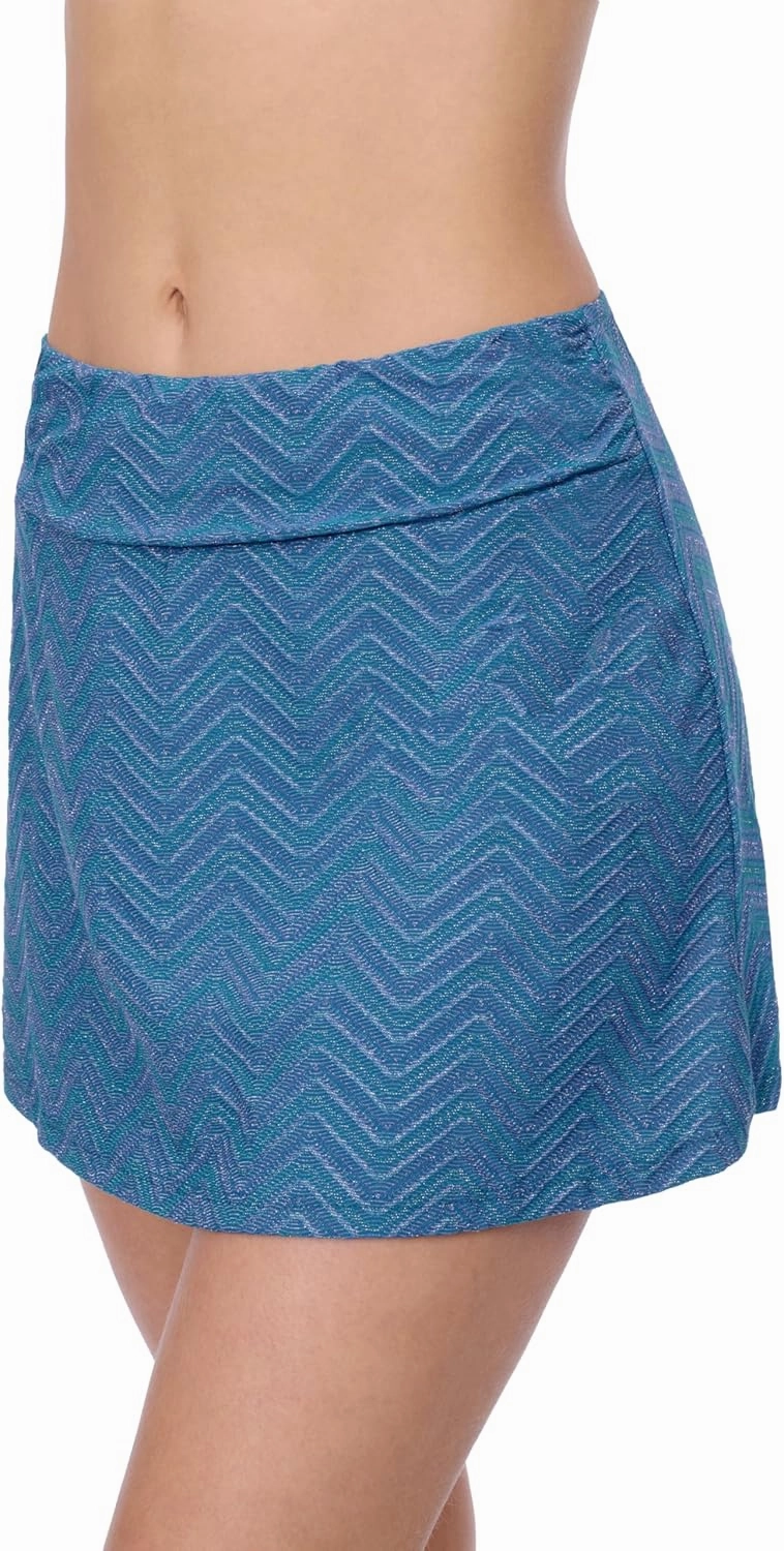 Profile by Gottex Women's Metallic Elegant Pull-On Bathing Bottom Swim Skirt Swimsuit Bathing Suit Lightweight Bottom