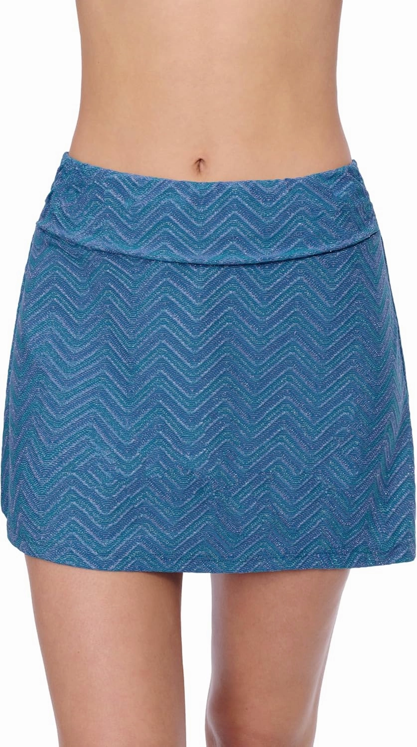 Profile by Gottex Women's Metallic Elegant Pull-On Bathing Bottom Swim Skirt Swimsuit Bathing Suit Lightweight Bottom