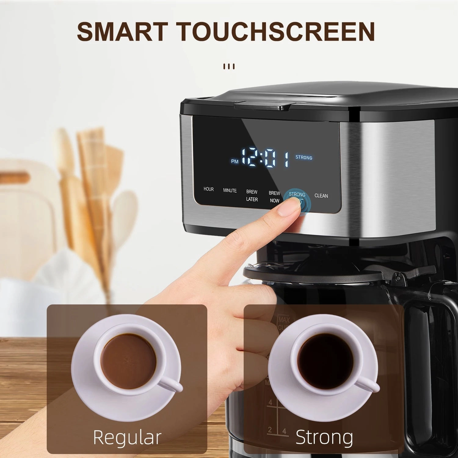 Programmable Drip Coffee Maker 12 Cup, Coffee Machine