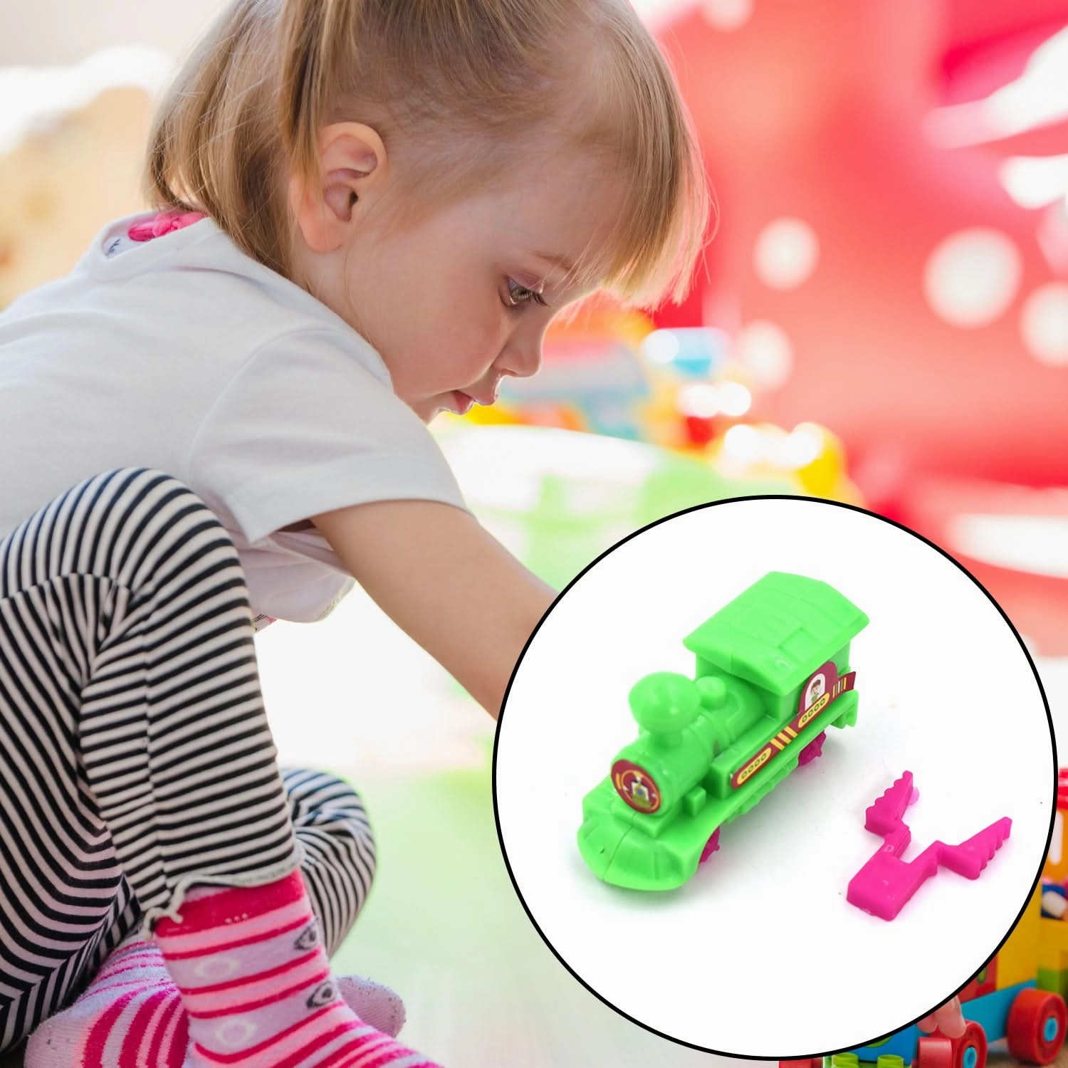 Pull-Along Friction Train Toy – Push & Go Baby Crawling Vehicle