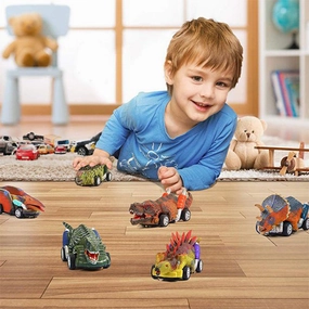 Pull Back Dinosaur Toys Race Car Set 6 Pack
