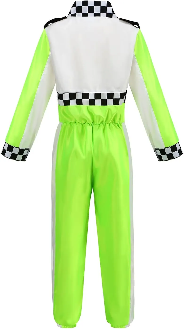 Race Car Driver Costume Boys Toddler Race Car Outfit Dress Up Racer Jumpsuit Racing Costume Halloween Play Role
