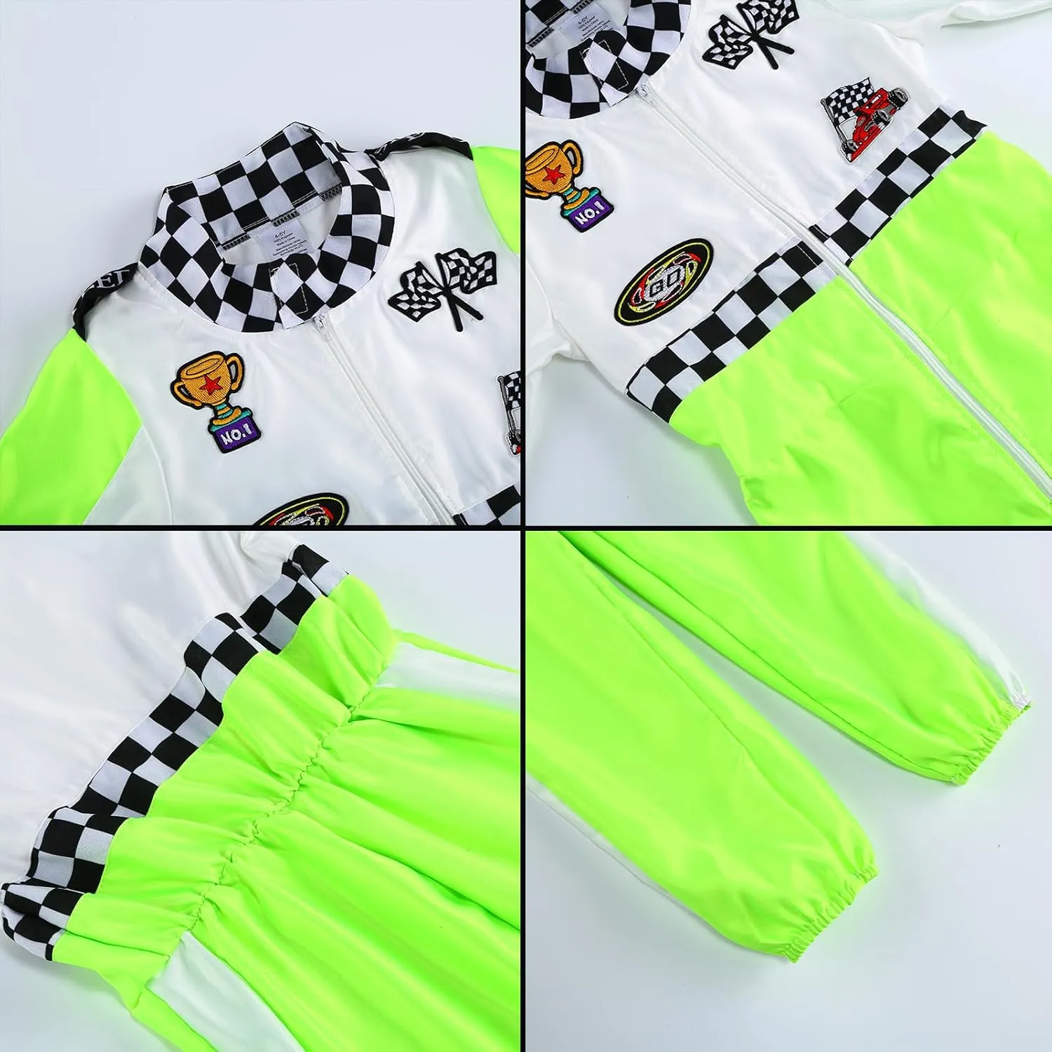 Race Car Driver Costume Boys Toddler Race Car Outfit Dress Up Racer Jumpsuit Racing Costume Halloween Play Role