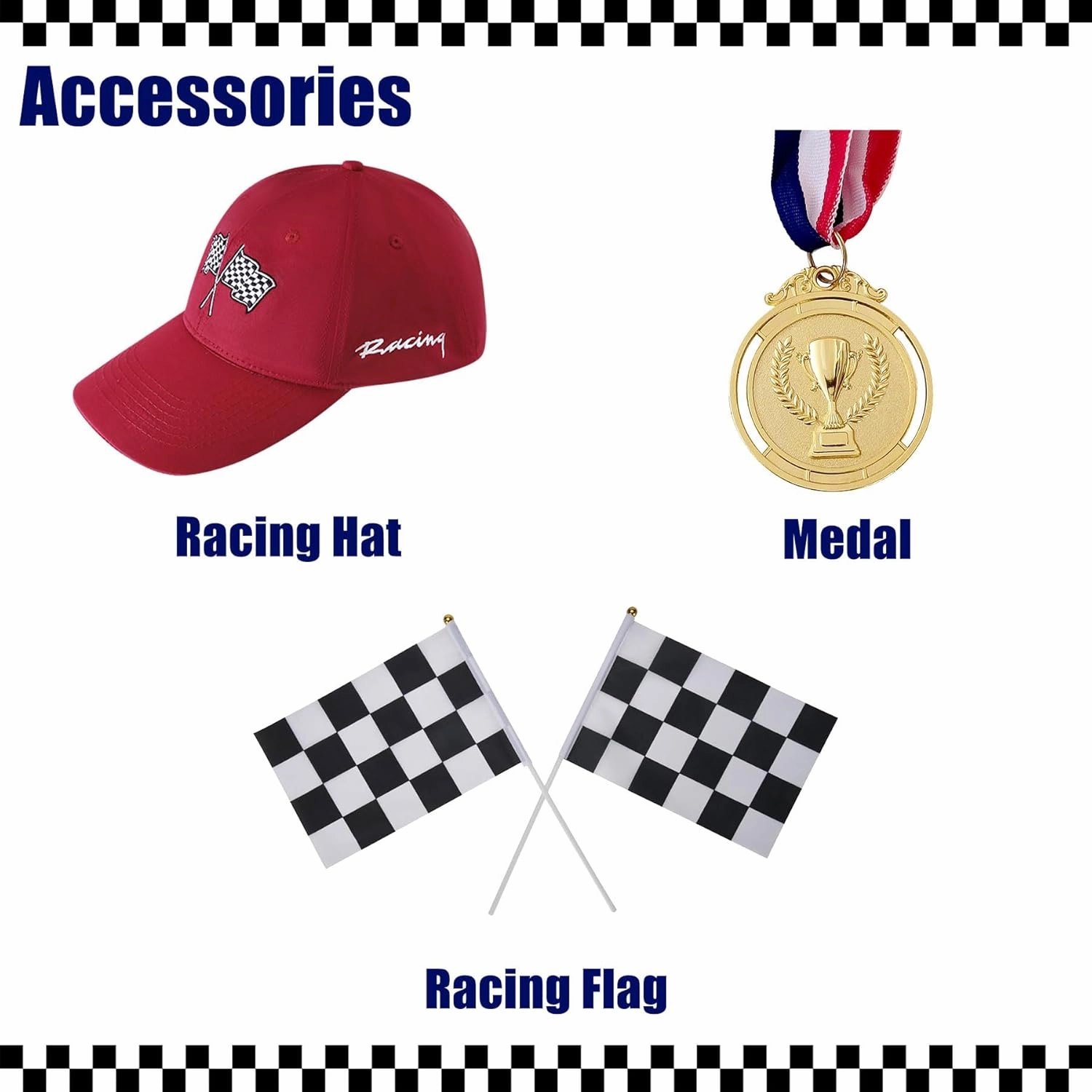 Race Car Driver Costume Boy Girl,Kid Racer Jumpsuit with Car Cap,Toddler Racing Costume Halloween with Accessories