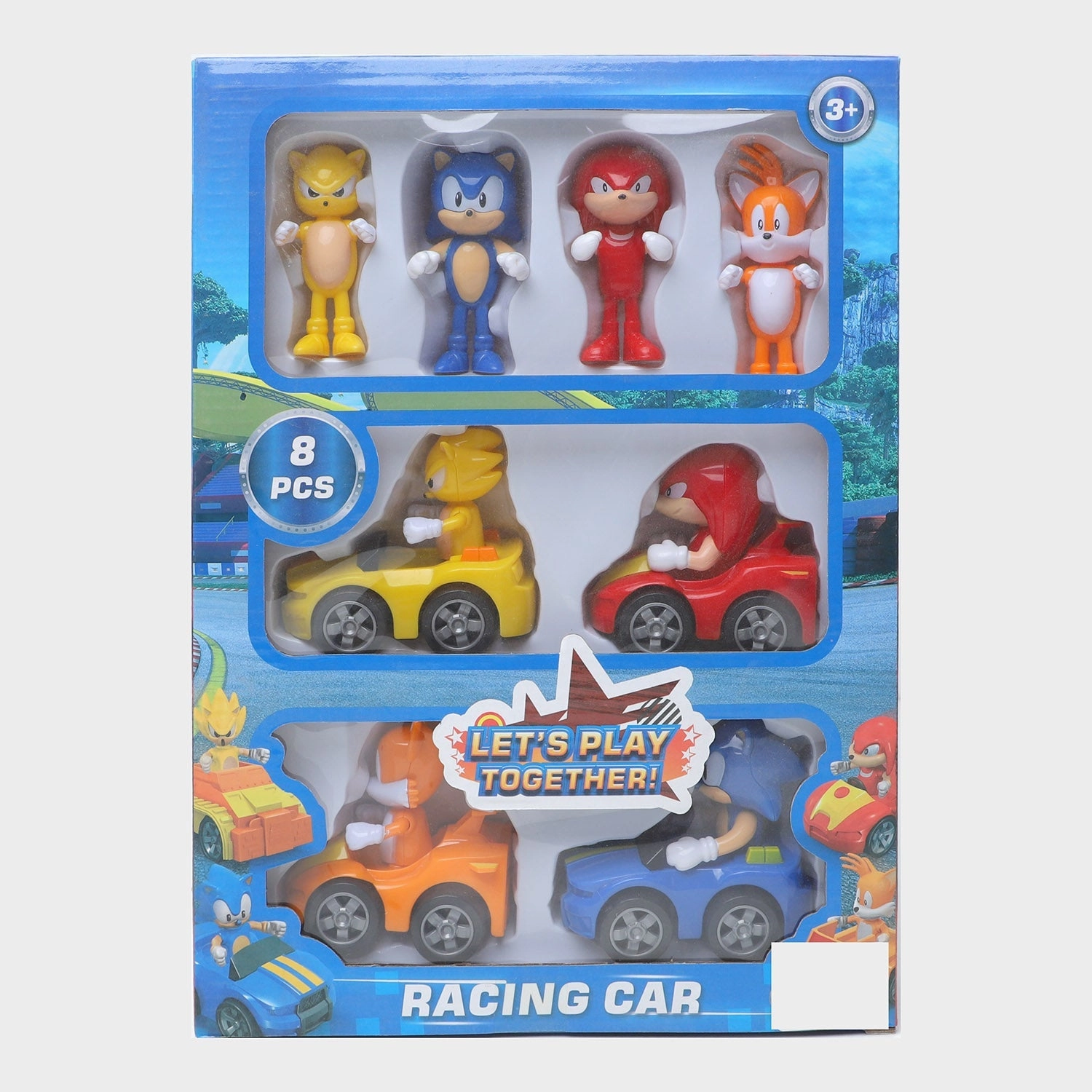 Racing Car 8PCs With Characters Toys For kids