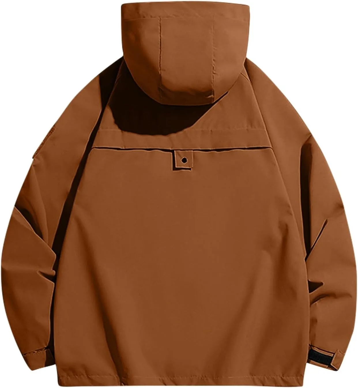 Rain Jacket Men Drawstring Lightweight Waterproof Raincoat Poncho Sun Protective Outdoor Jacket with Hooded