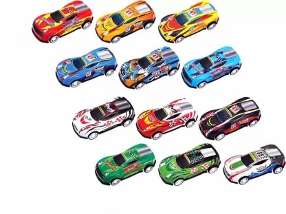 Ratnas Sports Cars Speeed Master Pull Back 12 Mini Cars for Kids - Multicolour