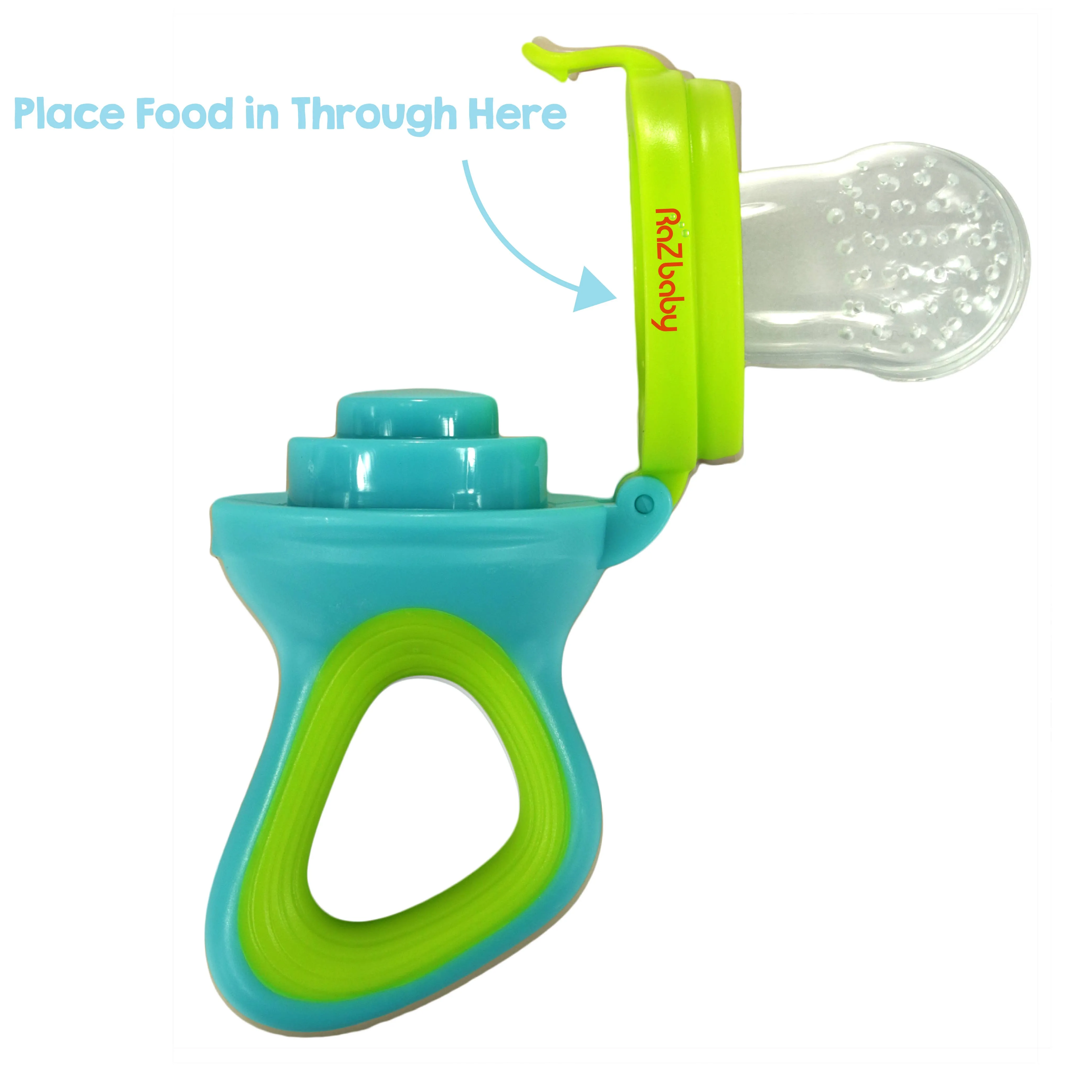 RaZ Fruit Feeder & Teether - Green & Blue