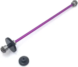 RC Car DIY Parts for WLtoys 1/12 124016 124017 124018 124019 27T Metal Center Drive Shaft Assembly Motor Gear RC Car Upgrade Parts(Purple)