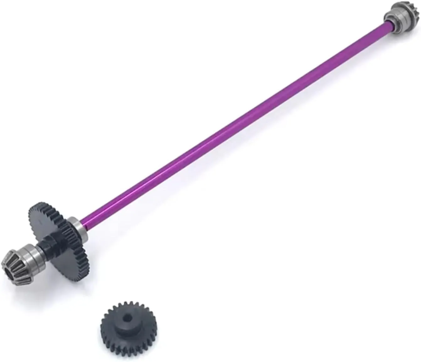 RC Car DIY Parts for WLtoys 1/12 124016 124017 124018 124019 27T Metal Center Drive Shaft Assembly Motor Gear RC Car Upgrade Parts(Purple)