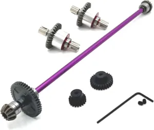 RC Car DIY Parts for WLtoys 124016 124017 124018 124019 124007 124008 1/12 Metal Differential Transmission Assembly RC Car Upgraded Parts(Purple)