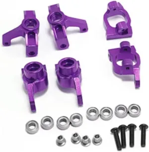 RC Car DIY Parts for Wltoys 144001 144002 144010 124007 124008 124016 124017 124018 124019 Metal Steering Blocks C-Hub Carriers RC Car Upgrades Parts(Purple)
