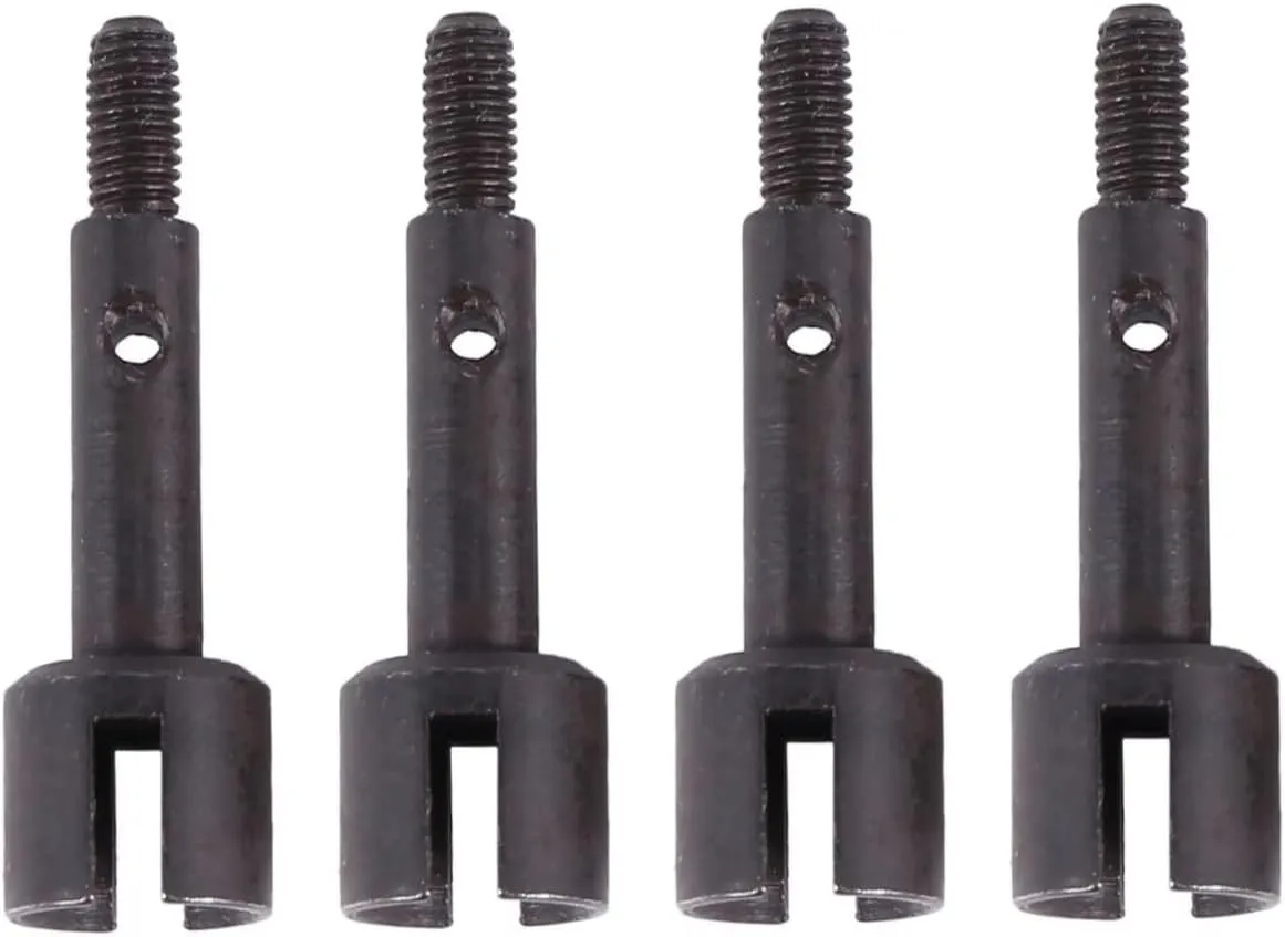 RC Car DIY Parts for Wltoys 144001 144002 144010 124007 124016 124017 124018 124019 4pcs Metal Wheel Axle Drive Cup RC Car Upgrade Parts(Black)