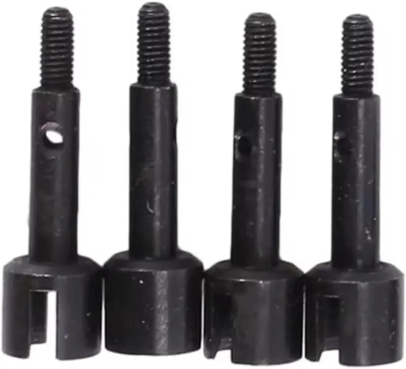 RC Car DIY Parts for Wltoys 144001 144002 144010 124007 124016 124017 124018 124019 4pcs Metal Wheel Axle Drive Cup RC Car Upgrade Parts(Black)