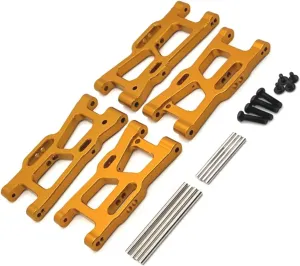 RC Car DIY Parts for WLtoys 144016 144018 for JJRC C8803 Rallo 1/12 1/14 Metal Upgrade Front and Rear for Swing Arm Remote Control Car Upgrade Parts Accessories(Yellow)