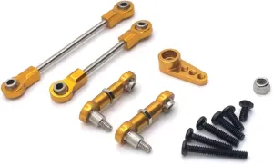 RC Car DIY Parts for Wltoys 284131 K969 K979 K989 K999 P929 P939 1/28 28t Metal Upgrade Steering Link Servo Arm RC Car Upgrade Parts Accessories(Yellow)
