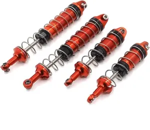 RC Car Shock Absorbers Compatible with Wltoys 12428 12423 12429 FY03 1/12 RC Car Upgrades Parts Adjustable Oil All Metal Shock Absorbers Damper(Red)