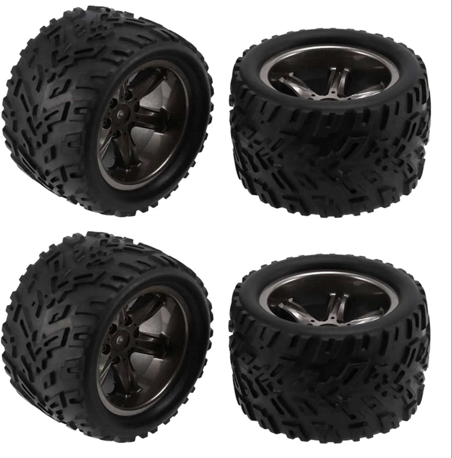 Rc Car Wheel Rim Tire Compatible with XINLEHONG 9125 9116 X9115 X9116 for GPTOYS S911 S912 1/12 RC Car Spare Parts Upgrade Accessories 4Pcs Tires Tyre Wheel