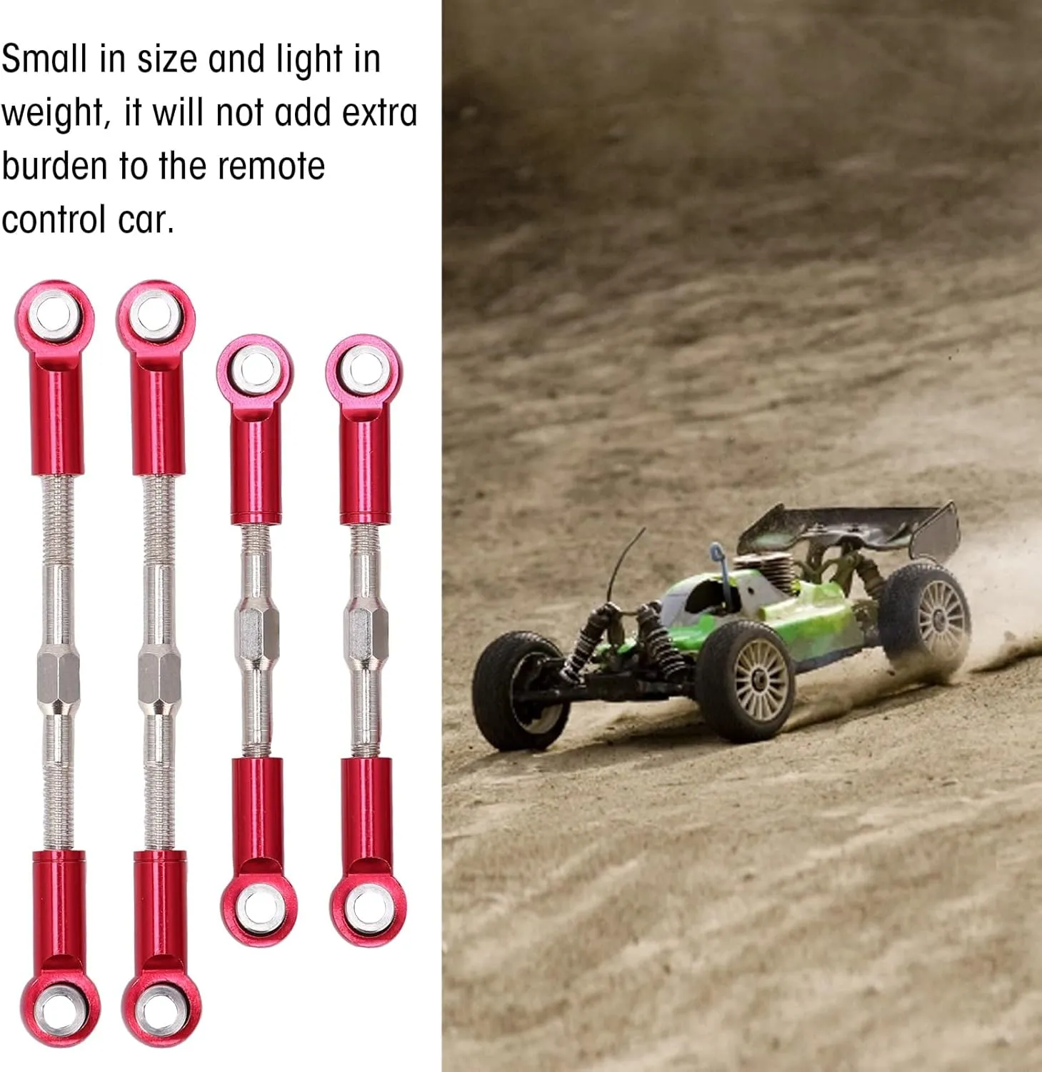 RC Metal Pull Rod Steering Servo Link Linkages Tie Rod for WLtoys 144001 124018 124019 1/14 RC Car, Metal 144001 Steering Linkage Turnbuckles Rod Camber Links Tie Rods Pull Rod (Red)