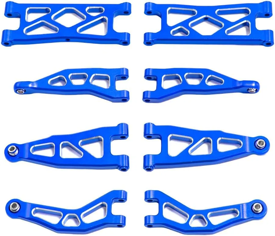 RC Swing Arm Kit for Arrma 1/18 Granite Grom RC Aluminum Front and Rear Suspension Arms Set Metal Upgrade Parts (Blue)