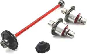 RC Upgrade Parts for WLtoys 1/18 A949 A959 A969 A979 K929 B Metal Upgrade Accessories Transmission Assembly Differential RC Car Replacement Parts(Red)