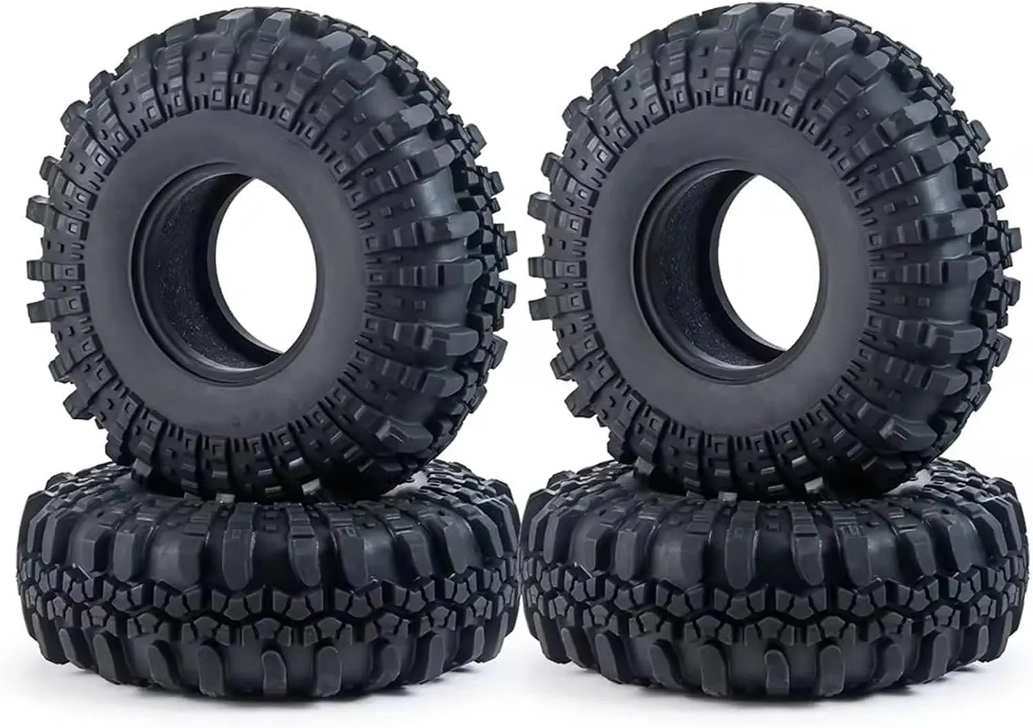 Rc Wheel Rim Tire for Axial for SCX10 90046 for TRX4 for D90 110 for RR10 4pcs for 1/10 RC Crawler Car 1.9"/2.2" Rubber Tires Wheel for Rock Tyres(2.2inch)