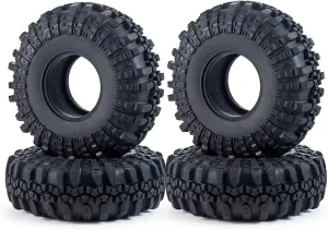 Rc Wheel Rim Tire for Axial for SCX10 90046 for TRX4 for D90 110 for RR10 4pcs for 1/10 RC Crawler Car 1.9"/2.2" Rubber Tires Wheel for Rock Tyres(2.2inch)