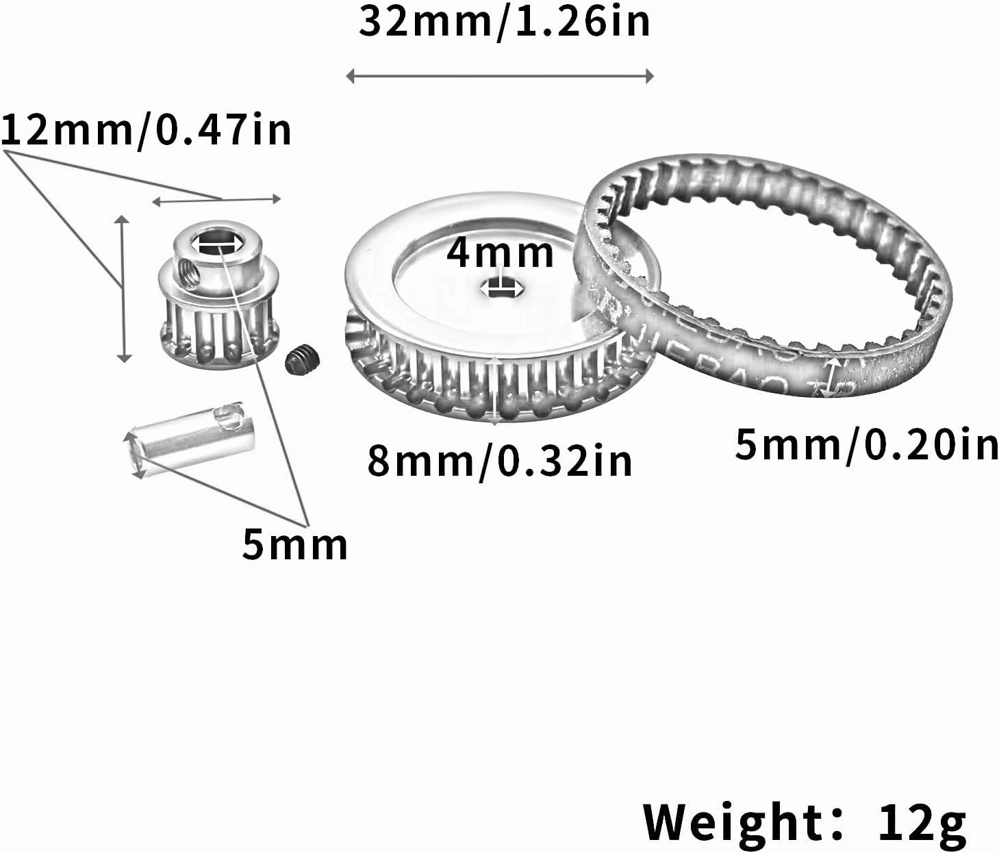 RC Car Accessories Compatible with Traxxas for TRX4 for TRX6 1/10 RC Crawler Car Upgrade DIY Parts Belt Drive Transmission Gears System 12T 30T(Red)