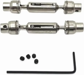 RC Car Accessories Compatible with WPL C64 C74-1 JA11 1/16 RC Car Upgrade Modification Parts Accessories Metal Front and Rear Drive Shafts(Silver)