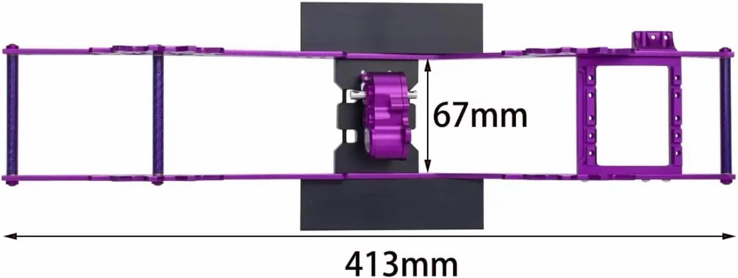 RC Car Accessories for Capra for SCX10 II VS4-10 1/10 RC Crawler Aluminum for LCG for Chassis Kit with Gearbox Double Servo Mount Upgrade Parts(Purple)