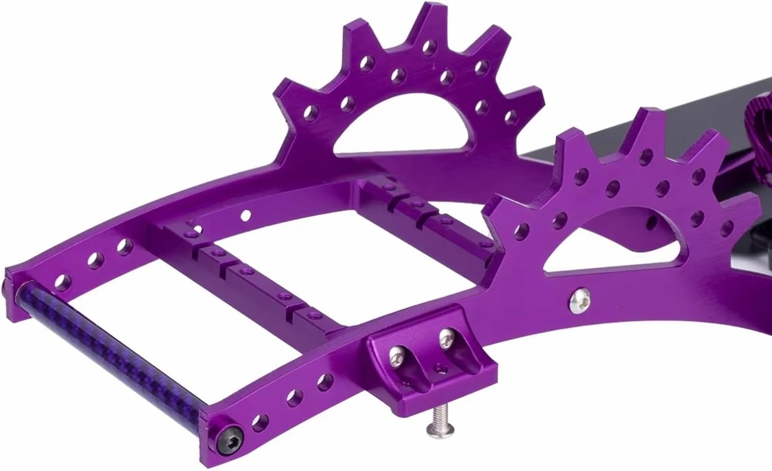 RC Car Accessories for Capra for SCX10 II VS4-10 1/10 RC Crawler Aluminum for LCG for Chassis Kit with Gearbox Double Servo Mount Upgrade Parts(Purple)