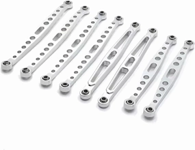 RC Car DIY Parts for HB for Toys ZP1001 ZP1002 ZP1003 ZP1004 ZP1005 ZP1008 1/10 8pcs Metal for Chassis Suspension Link Rod Tie Rod RC Car Upgrade Parts(Silver)