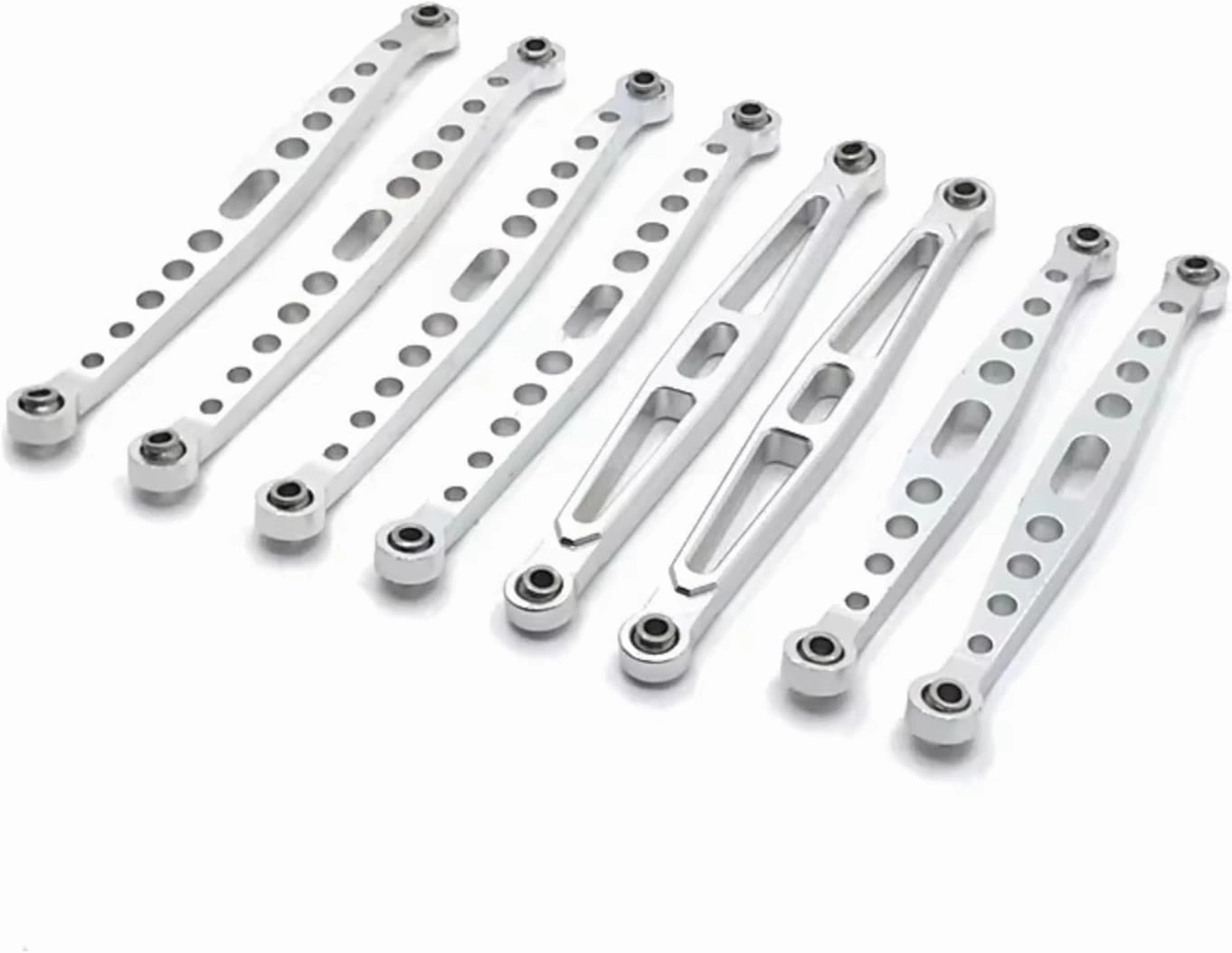 RC Car DIY Parts for HB for Toys ZP1001 ZP1002 ZP1003 ZP1004 ZP1005 ZP1008 1/10 8pcs Metal for Chassis Suspension Link Rod Tie Rod RC Car Upgrade Parts(Silver)