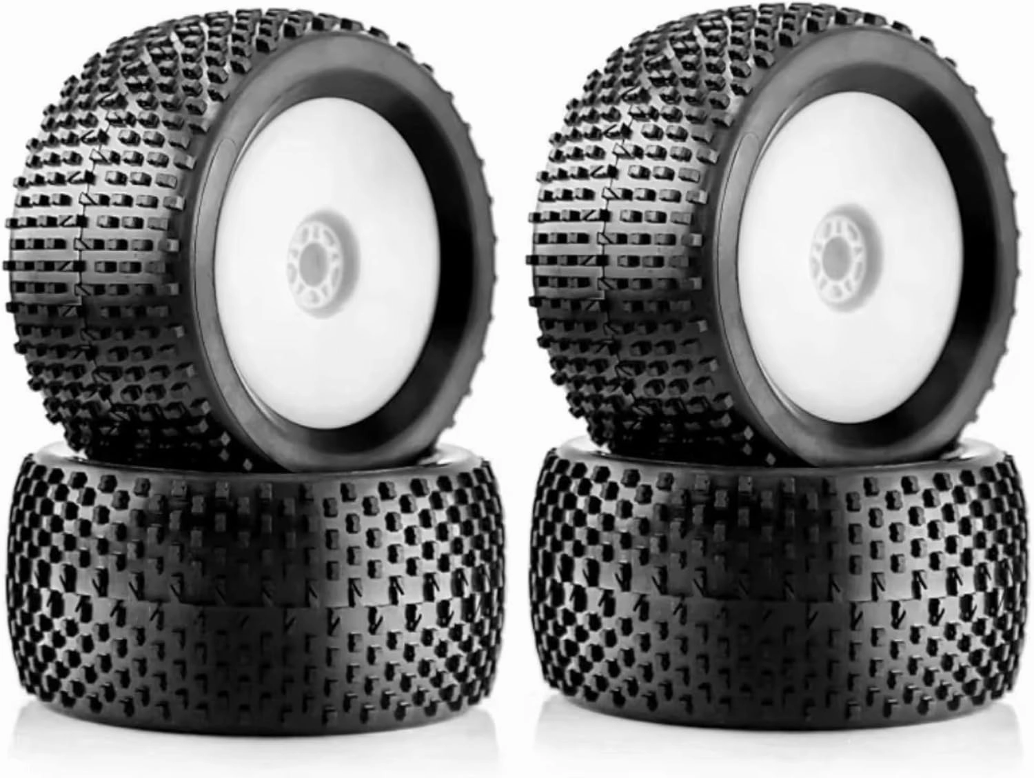 RC Car DIY Parts for Nitro for HPI for HSP for Kyosho for ZD 1/8 4pcs 140mm Off Road for Buggy Tires Wheel 17mm Hex Hubs RC Racing Car(White)